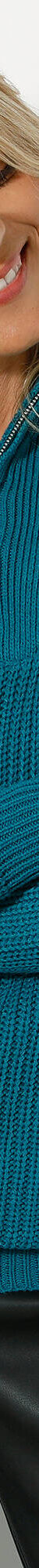Pull col camionneur zippé maille anglasie (bleu pétrole) Pull col camionneur zippé maille anglasie (bleu pétrole)